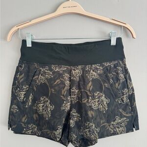 Athleta Black and Purple Printed Shorts